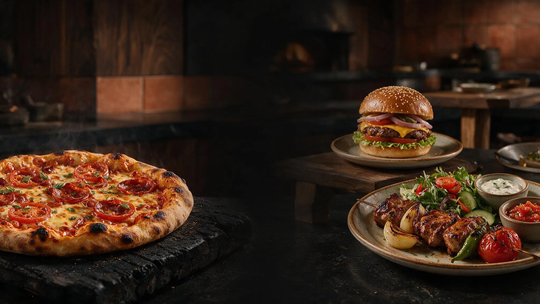 Nystekt pizza og kebab fra Flamenco Pizza